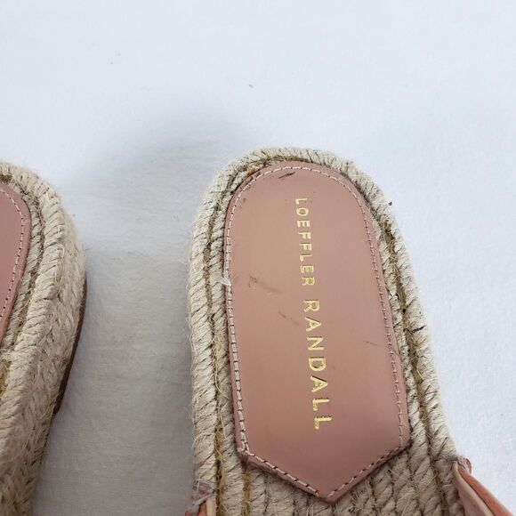 Loeffler Randall Espadrille Platform Slide Sandals Womens 38 Brown Suede Boho - Picture 11 of 12